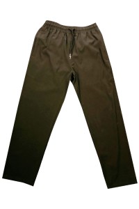 U379   Custom made pure black sweatpants design rubber band pants with zipper pocket at the back and zipper pocket at the side detail view-4